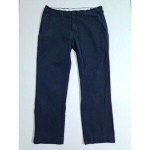 Polo Ralph Lauren 38x32 Chino Pants Navy Blue Flat Front Classic Fit Straight